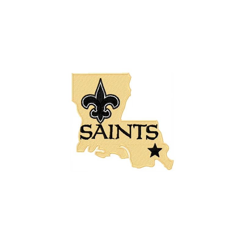 New Orleans Saints logo 3 embroidery design featuring the iconic team emblem for stitching on apparel and accessories.