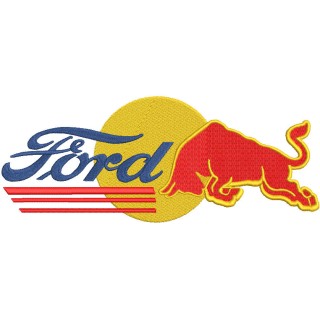 Ford red bull embroidery design - Embroidery Design