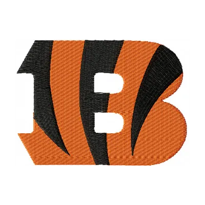Cincinnati Bengals logo embroidery design showcasing the iconic football team's emblem for stitching projects.