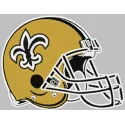 New Orleans Saints helmet embroidery design featuring detailed stitching for American football enthusiasts.