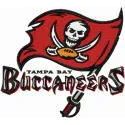 Buccaneers logo embroidery design showcasing intricate details, ideal for stitching on caps and team apparel.