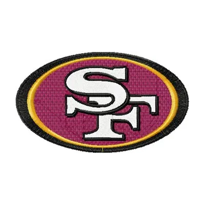 San Francisco 49ers embroidery design featuring the team's logo, perfect for stitching on caps and hoodies.