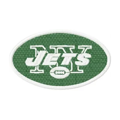 New York Jets logo embroidery design featuring the iconic team emblem for stitching on apparel and accessories.