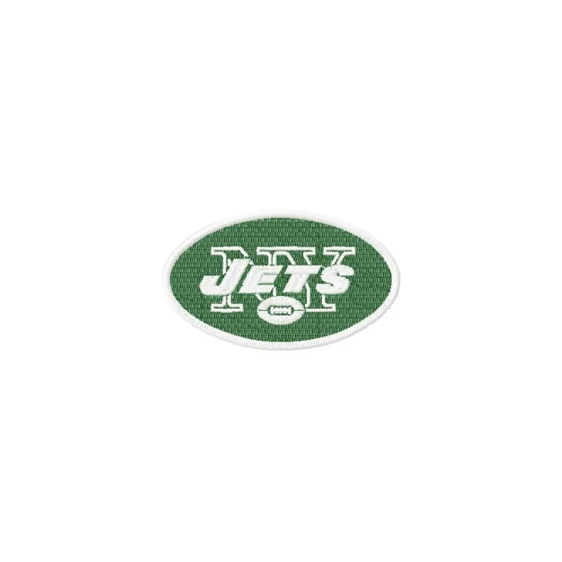 New York Jets logo embroidery design featuring the iconic team emblem for stitching on apparel and accessories.