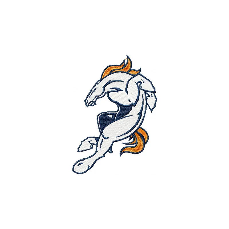 Denver Broncos new logo embroidery design featuring the iconic team emblem for stitching on apparel and accessories.