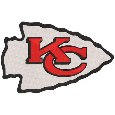 Kansas City Chiefs logo embroidery design showcasing intricate stitching patterns for football enthusiasts.