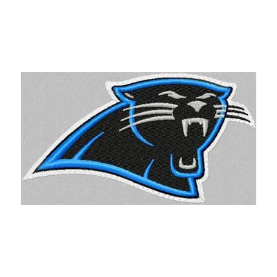 Carolina Panthers embroidery design showcasing a vibrant football motif for stitching on apparel and accessories.