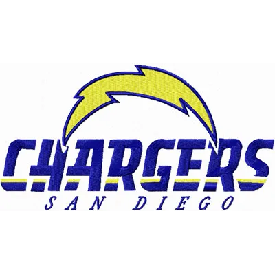 San Diego Chargers embroidery design featuring the team's logo, ideal for stitching on apparel and accessories.