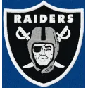 Oakland Raiders logo embroidery design featuring the iconic shield and sword motif for American football enthusiasts.