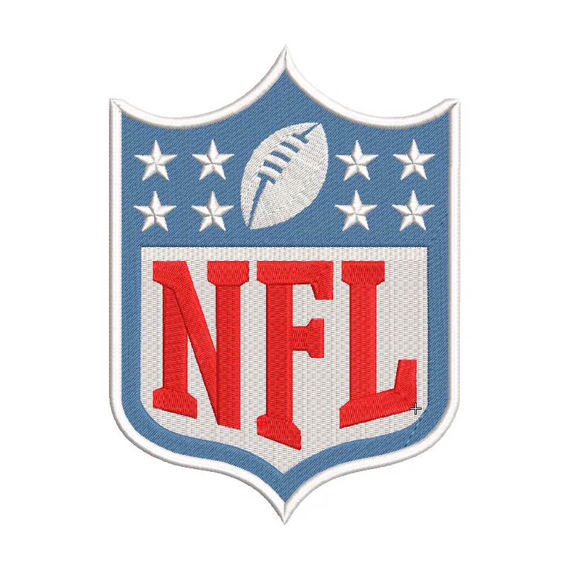 NFL logo embroidery design showcasing a striking stitched motif for American football enthusiasts.