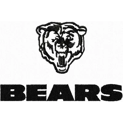 Chicago Bears Logo embroidery design featuring the iconic bear emblem for stitching on apparel and accessories.