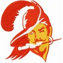 Tampa Bay Buccaneers old logo embroidery design showcasing vintage football team emblem for stitching.
