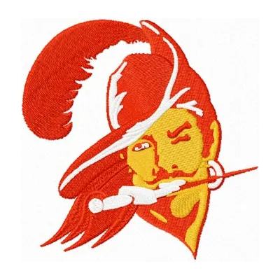 Tampa Bay Buccaneers old logo embroidery design showcasing vintage football team emblem for stitching.