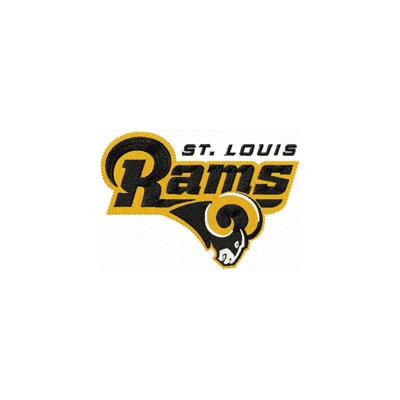 St. Louis Rams 2 embroidery design featuring a detailed football motif, perfect for caps and hoodies.