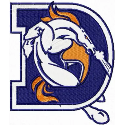 Denver Broncos alternative logo embroidery design showcasing a dynamic stitched motif for sports enthusiasts.