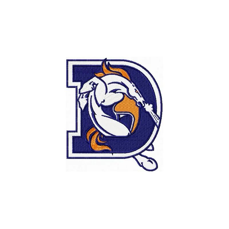 Denver Broncos alternative logo embroidery design showcasing a dynamic stitched motif for sports enthusiasts.
