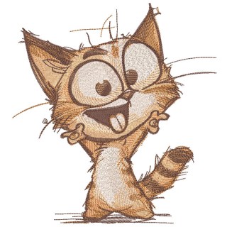 Cool and weird cat embroidery design - Embroidery Design