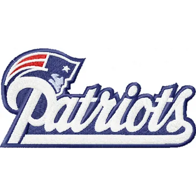 New England Patriots logo embroidery design for American football enthusiasts, showcasing a detailed stitched motif.