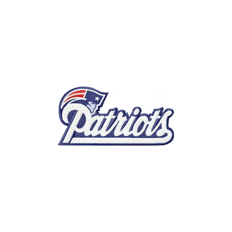 New England Patriots logo embroidery design for American football enthusiasts, showcasing a detailed stitched motif.