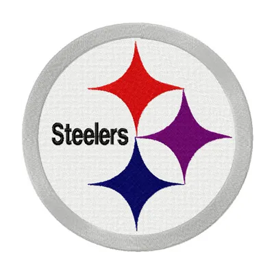 Pittsburgh Steelers logo embroidery design showcasing the iconic team emblem for American football enthusiasts.