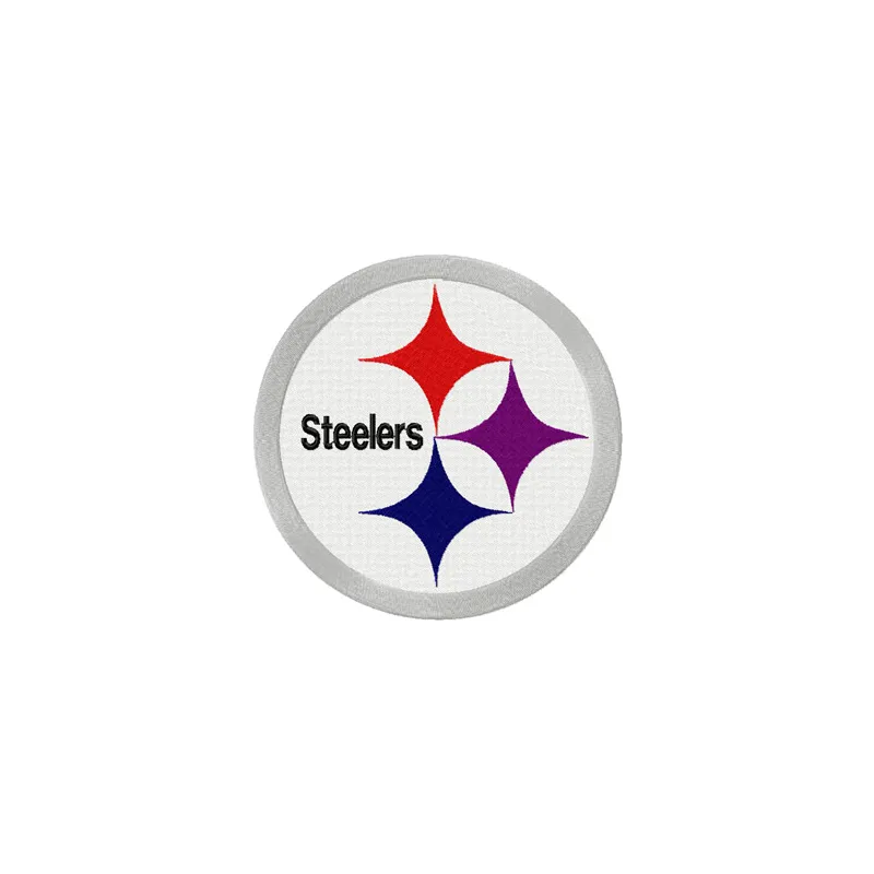 Pittsburgh Steelers logo embroidery design showcasing the iconic team emblem for American football enthusiasts.