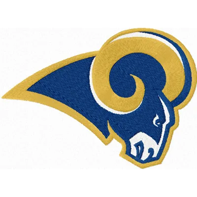 St. Louis Rams logo 1 embroidery design showcasing the iconic football team emblem for creative stitching projects.