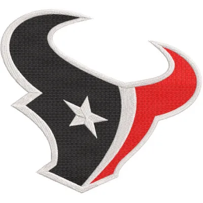 Houston Texans logo embroidery design showcasing the team's emblem for custom stitching on apparel and accessories.