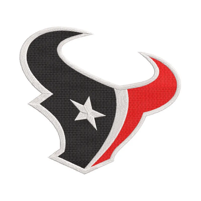 Houston Texans logo embroidery design showcasing the team's emblem for custom stitching on apparel and accessories.