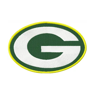 Embroidery design featuring the Green Bay Packers logo, ideal for stitching on apparel and accessories.