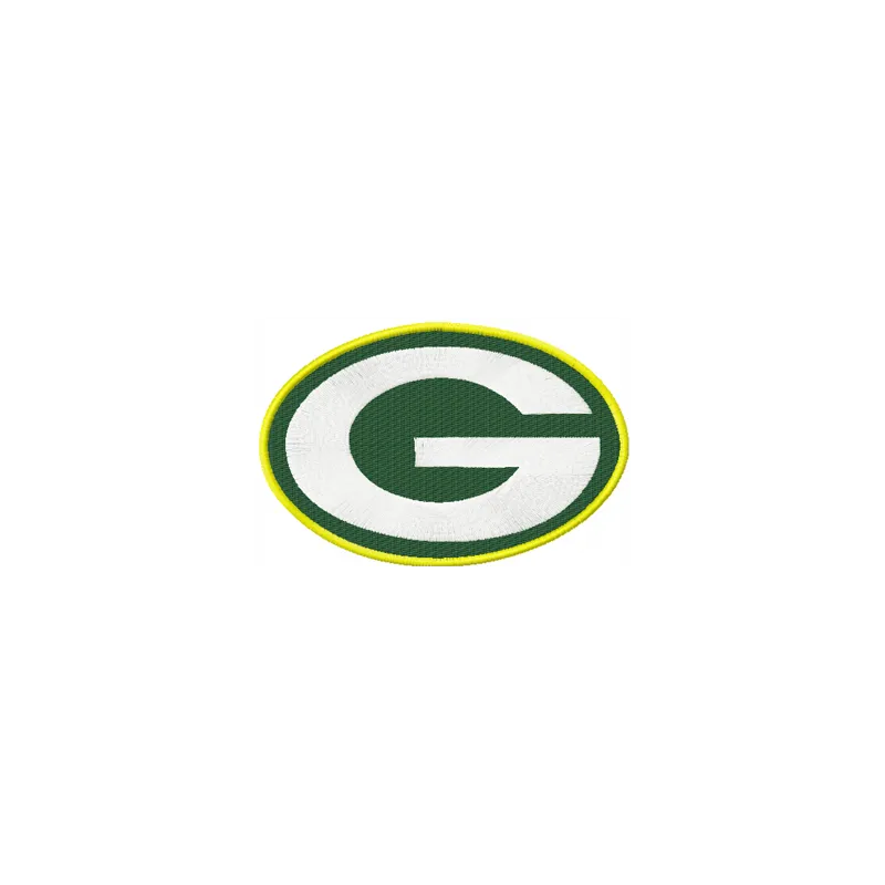 Embroidery design featuring the Green Bay Packers logo, ideal for stitching on apparel and accessories.