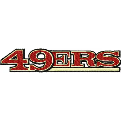 49 ERS logo embroidery design featuring an American football theme, ideal for sports apparel and accessories.