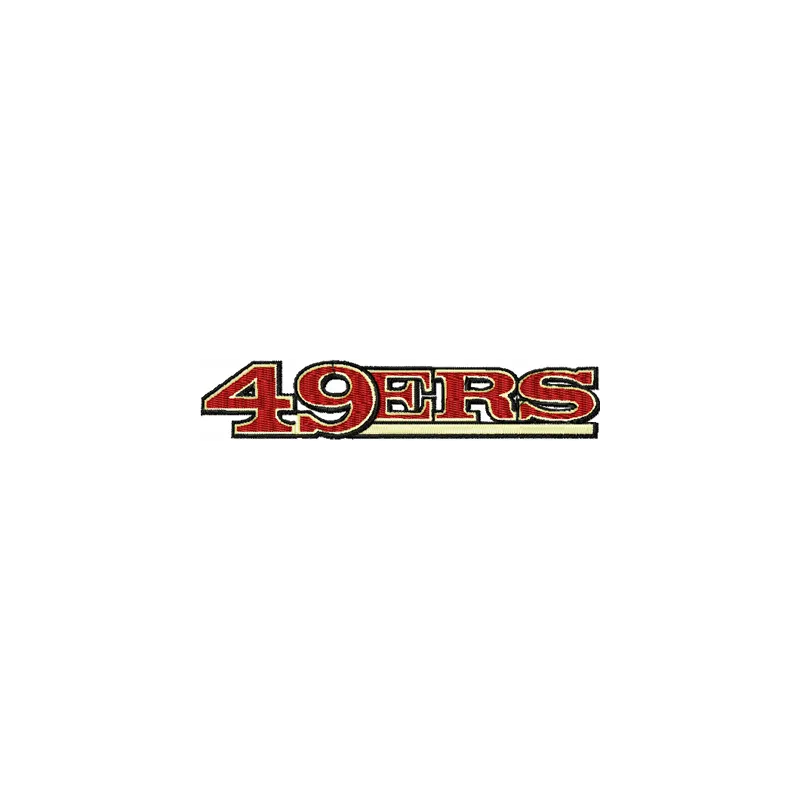 49 ERS logo embroidery design featuring an American football theme, ideal for sports apparel and accessories.