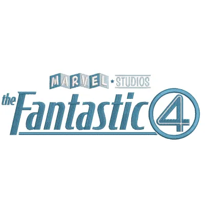 Embroidery design preview of The Fantastic Four logo featuring vibrant colors and clean edges.