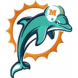Miami Dolphins logo 1 embroidery design - Embroidery Design