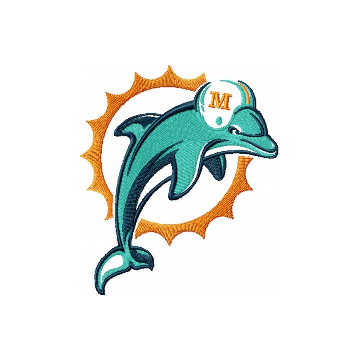 Miami Dolphins logo 1 embroidery design - Embroidery Design