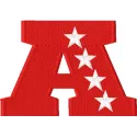 Embroidery design featuring the American Football Conference logo, ideal for stitching on sports apparel and accessories.