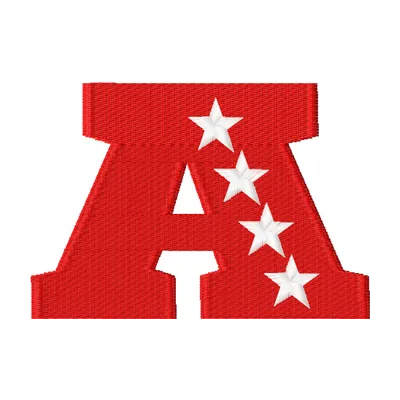 Embroidery design featuring the American Football Conference logo, ideal for stitching on sports apparel and accessories.