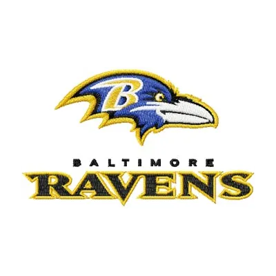 Baltimore Ravens Logo 3 embroidery design featuring the iconic team logo, ideal for sports apparel and accessories.
