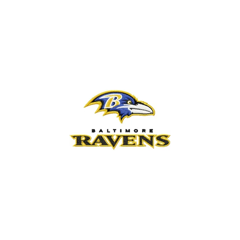 Baltimore Ravens Logo 3 embroidery design featuring the iconic team logo, ideal for sports apparel and accessories.