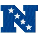 National Football Conference logo embroidery design showcased on a fabric background for stitching projects.