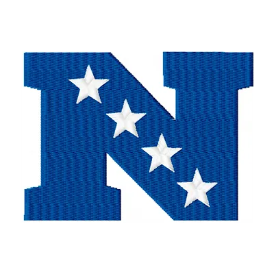 National Football Conference logo embroidery design showcased on a fabric background for stitching projects.
