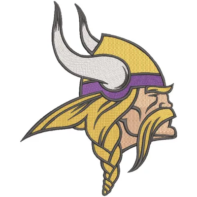 Minnesota Vikings Logo embroidery design showcasing the iconic team emblem for football enthusiasts.