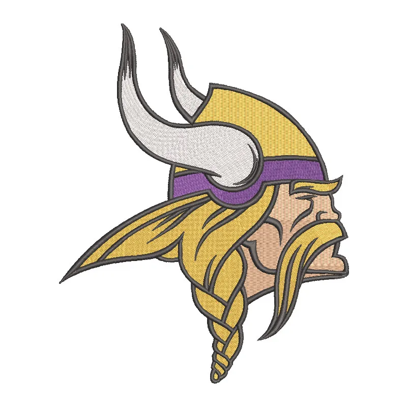 Minnesota Vikings Logo embroidery design showcasing the iconic team emblem for football enthusiasts.