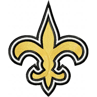New Orleans Saints logo embroidery design showcasing intricate details, perfect for football-themed projects.