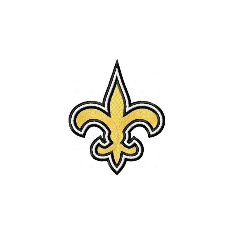 New Orleans Saints logo embroidery design showcasing intricate details, perfect for football-themed projects.