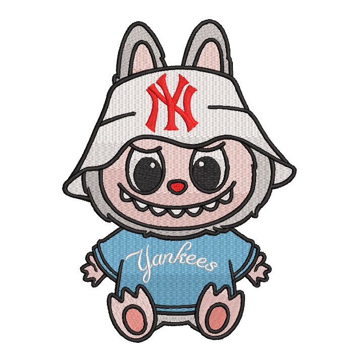 Labubu Yankees embroidery design - Embroidery Design