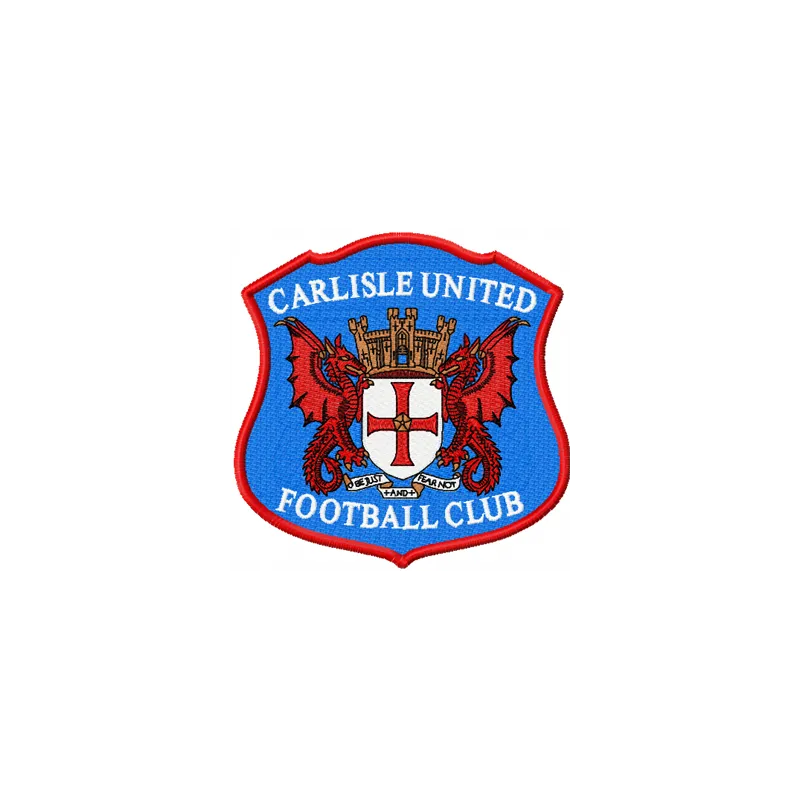 Embroidery design of Carlisle United Football Club logo for football enthusiasts and crafting projects.