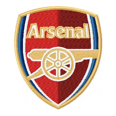 Arsenal Football Club logo embroidery design showcasing intricate stitching patterns for sports enthusiasts.
