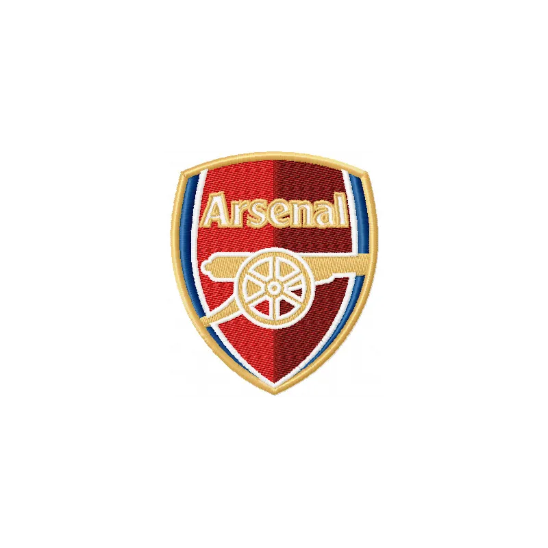 Arsenal Football Club logo embroidery design showcasing intricate stitching patterns for sports enthusiasts.
