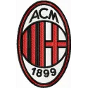 AC Milan embroidery design showcasing a detailed football soccer motif for personalized stitching projects.